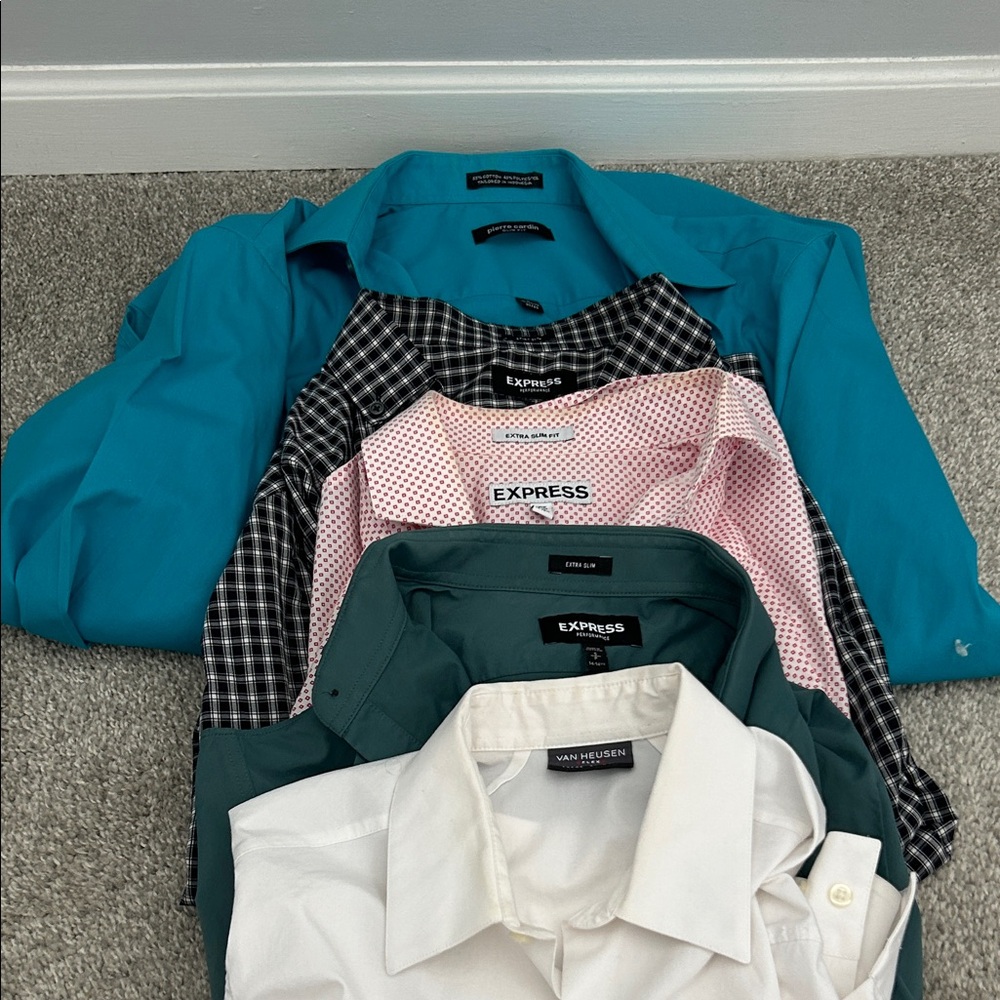 Express Van Heusen and pierre cardin Men's long sleeve buttonups small (5)